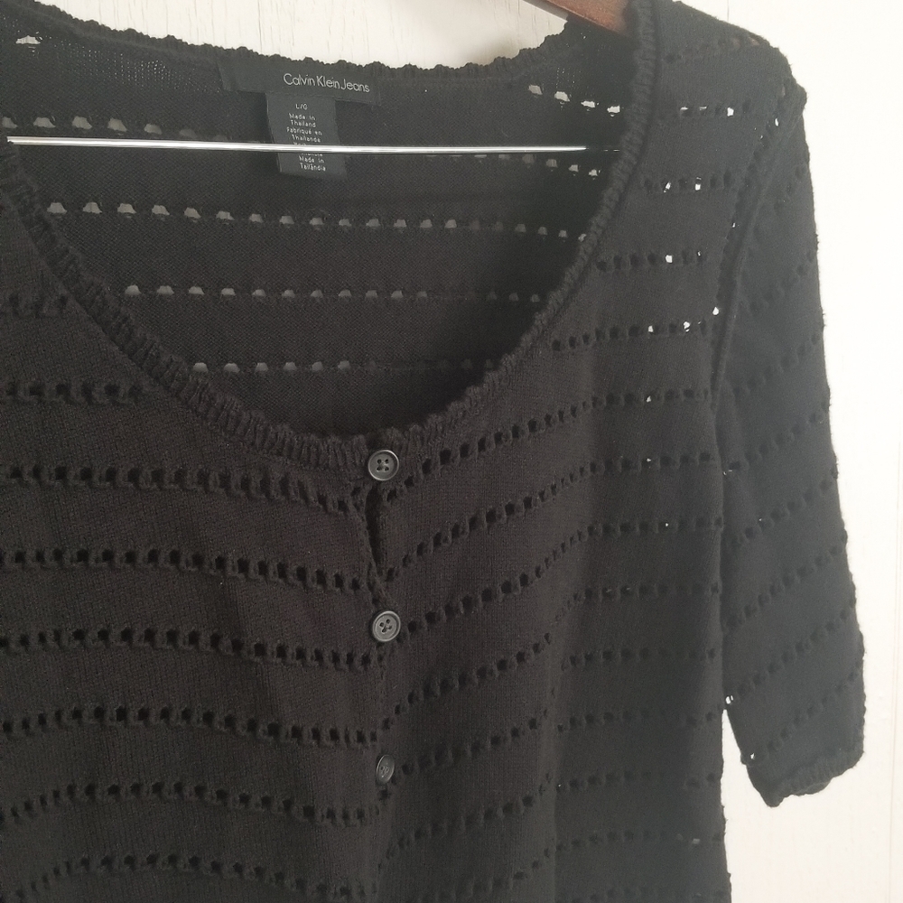 Knit Calvin Klein Blouse Sweater Button front